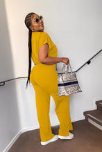 Load image into Gallery viewer, 10163 cross-border European and American Amazon summer drawstring short top high waist split women's trousers fashion two-piece suit