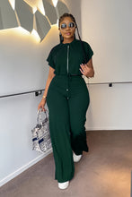 Load image into Gallery viewer, 10163 cross-border European and American Amazon summer drawstring short top high waist split women's trousers fashion two-piece suit