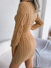 Load image into Gallery viewer, Ins Style Real Shot Autumn and Winter European and American Fashion Waist Twist Hip Dress Sweater Skirt Amazon Cross-Border Women's Clothing