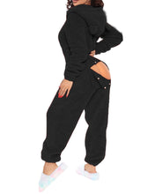 Load image into Gallery viewer, 80223 European and American Cross-Border New Style One-Piece Loungewear Sexy Open-Back Women's Long-Sleeve Jumpsuit with Hood Cute Furry