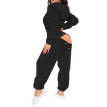 Load image into Gallery viewer, 80223 European and American Cross-Border New Style One-Piece Loungewear Sexy Open-Back Women's Long-Sleeve Jumpsuit with Hood Cute Furry