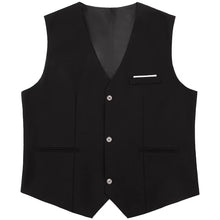 Load image into Gallery viewer, Mens Suit Vest Male Business Formal Wedding Office Birthday Party Outfit Set Easter Church Jacket Black Waistcoat