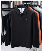 Load image into Gallery viewer, High end brand 100% cotton long sleeve polo shirt fashion luxury pony embroidery business casual comfort new Paul men's T-shirt