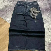 Lade das Bild in den Galerie-Viewer, American Street Fashion Trend Gothic Print Loose Jeans Men Harajuku Y2K New Hip Hop Joker Oversized Wide-leg Pants Unisex Jeans
