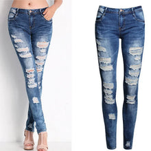 Lade das Bild in den Galerie-Viewer, High Waist Ripped Jeans for Women Skinny Black