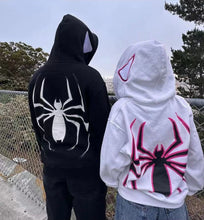 Load image into Gallery viewer, Harajuku Fashion Y2K Oversized Coat Personality Spider Print Women's Hoodie Autumn And Winter Punk Full Zip Up Hoodie Tops