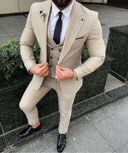 Load image into Gallery viewer, Men's Suits Prom Tuxedo Slim Fit 3 Piece Groom Wedding Suit For Men Custom Blazer Terno Masuclino 3 Pieces (jacket+vest+pant)