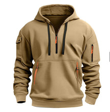 Lade das Bild in den Galerie-Viewer, Men's Solid Long Sleeve Multi-pocket Zipper Pullover