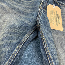 Load image into Gallery viewer, Heavy Washed Distressed Straight Blue Jeans