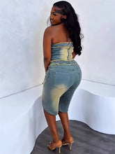 Cargar imagen en el visor de la galería, Weird Puss Cowboy Vintage Wrap Zip Backless 2 Piece Set