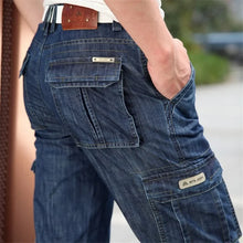 Charger l'image dans la galerie, Cargo Jeans Men Big Size 29-40 42 Casual Military Multi-pocket Jeans Male Clothes 2020 New High Quality