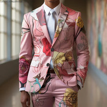 Load image into Gallery viewer, Men's Casual Digital Printing Exquisite Rose Flower Suit