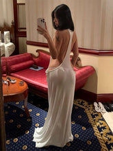 Lade das Bild in den Galerie-Viewer, Kliou Sexy Long Sleeveless Side Hollow Dress