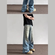 Load image into Gallery viewer, Spring And Autumn Men And Women Trendy Personalized Straight Tube Inkjet Laundry Jeans American Couple Loose Retro Casual Pants
