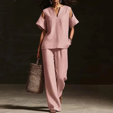 Load image into Gallery viewer, Women Two-piece Suit Summer Women's Set, Women's Short Sleeved Fashion Casual Pants Two-piece Set Versatile Women Clothing