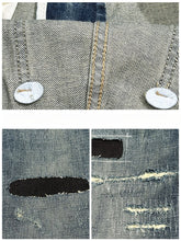 Lade das Bild in den Galerie-Viewer, Men's Slim Fit Ripped Distressed Patchwork Stacked Pants