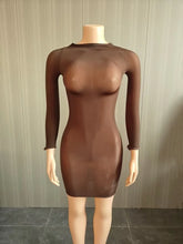 Lade das Bild in den Galerie-Viewer, Wmstars Sexy Stretchy Shiny See Through Dress