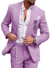 Load image into Gallery viewer, Men 2 Piece One Button Male Slim Fit Suit