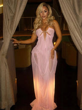 Lade das Bild in den Galerie-Viewer, Weird Puss Sexy See Through Halter Chain Backless Dress
