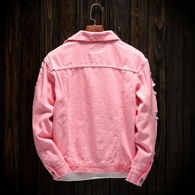 Load image into Gallery viewer, Men's Long-sleeve Orange Denim Jackets