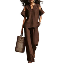 Load image into Gallery viewer, Women Two-piece Suit Summer Women's Set, Women's Short Sleeved Fashion Casual Pants Two-piece Set Versatile Women Clothing