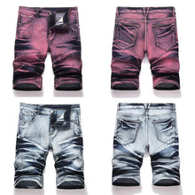 Load image into Gallery viewer, Men's Denim Shorts High-quality Brand Distressed Washed Five Quarter Pants Slim Fit for Spring and Summer