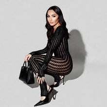 Load image into Gallery viewer, Black Jumpsuits Women Sexy Fishnet See Through Long Rompers 2026 Summer Women Pants Skinny Rompers Jumpsuits Overalls Pantyhose