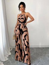 Load image into Gallery viewer, Halter Neck Casual Pants Geometric Print Jumpsuit Party Outfits For Women