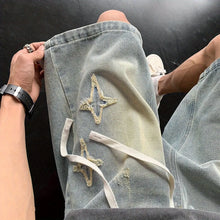 Load image into Gallery viewer, Embroidered Denim Shorts Men's Summer American Retro Street Five-point Pants Trendy Brand Trendy Loose