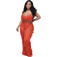 Lade das Bild in den Galerie-Viewer, Sexy Perspective Knitted Hand Hook Tassel Beach Suit