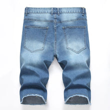 Load image into Gallery viewer, 2026 Summer Men's Red Rose Embroidered Jeans Shorts, Fashion Casual Shorts Black Blue White Men Torn and Frayed Denim Shorts