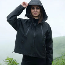 Load image into Gallery viewer, Women's Casual Hooded Raglan Sleeves Double Zipper Jacket