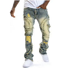 Lade das Bild in den Galerie-Viewer, Men Ripped Stacked Distressed Slim Fit Skinny Jeans