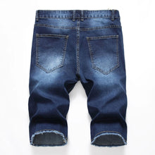 Load image into Gallery viewer, 2026 Summer Men's Red Rose Embroidered Jeans Shorts, Fashion Casual Shorts Black Blue White Men Torn and Frayed Denim Shorts