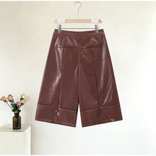 Load image into Gallery viewer, Street Women's Cropped Leather Jacket Skirt Set Stand Collar Zipper Coats Pleated Mini Skirts 2026 Spring Lady Fashion Suit