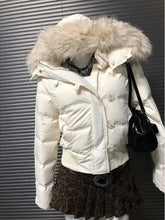 Load image into Gallery viewer, Women Single Breasted Hooded Cotton Parkas Jacket