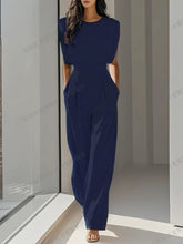Load image into Gallery viewer, Elegant High Waisted Solid Color Waistband Pocket Office Capable Jumpsuit