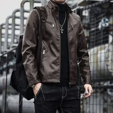 Load image into Gallery viewer, Leather Suit Jacket Men Slim FitLeather jacket