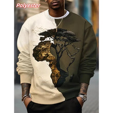 Load image into Gallery viewer, 3D Printed Africa Map Tree Color Block Pattern Sweatshirt