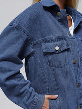 Load image into Gallery viewer, Women's Denim Long Sleeve Oversized Button Jacket