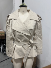 Load image into Gallery viewer, Women's Fashion Drawstring Lapel Long Sleeve Single-Breasted Slim Coat Jacjket