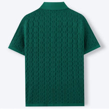 Load image into Gallery viewer, Summe Embroidery Men's Short Sleeved Fashion knitted Shirt 2025 Men's Business Solid Color Casual Button Cardigan POLO Shirt Top