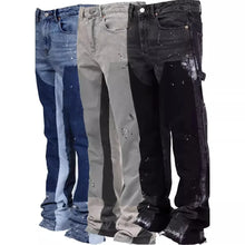 Lade das Bild in den Galerie-Viewer, Elastic Patchwork Denim Layered Flared Pants