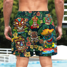 Charger l'image dans la galerie, Summer Coconut Leaf Totem Mask Mayan Ethnic Casual Shorts