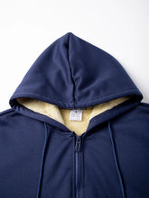 Load image into Gallery viewer, Men's Suit Two-Piece Tracksuit Plush Thickened Warm Sports Jacket+Trousers Sports Suit Winter Outdoor Casual Hoodie Sportswear