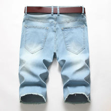 Load image into Gallery viewer, 2026 Summer Men's Red Rose Embroidered Jeans Shorts, Fashion Casual Shorts Black Blue White Men Torn and Frayed Denim Shorts