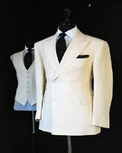 Load image into Gallery viewer, Suit (Blazer+ Vest + Pants) Men's Business Gentleman Fashion Slim Work Solid Color Plus Size Fair Dress Wedding Best Man Suit