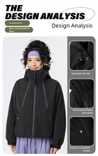 Load image into Gallery viewer, Women's Casual Hooded Raglan Sleeves Double Zipper Jacket