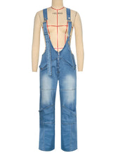Lade das Bild in den Galerie-Viewer, Denim Overall Zip Up Jumpsuit