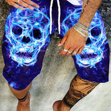 Load image into Gallery viewer, Men's Skull 3D Pattern Comfy Shorts Oversized Casual Elastic Waist Drawstring Shorts for Summer Beach And Basketball Sport Short